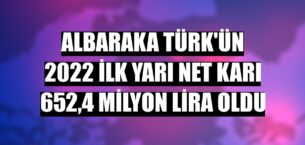 Albaraka Türk’ün 2022 İlk Yarı Net Kârı 652,4 Milyon TL Oldu