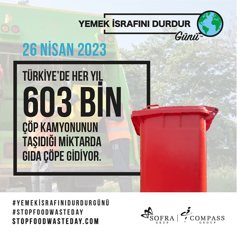 Sofra/Compass Group Türkiye “Yemek İsrafı ile Mücadele”ye Dikkat Çekiyor  Türkiye her yıl 18,1 milyon ton  gıda israf ediyor