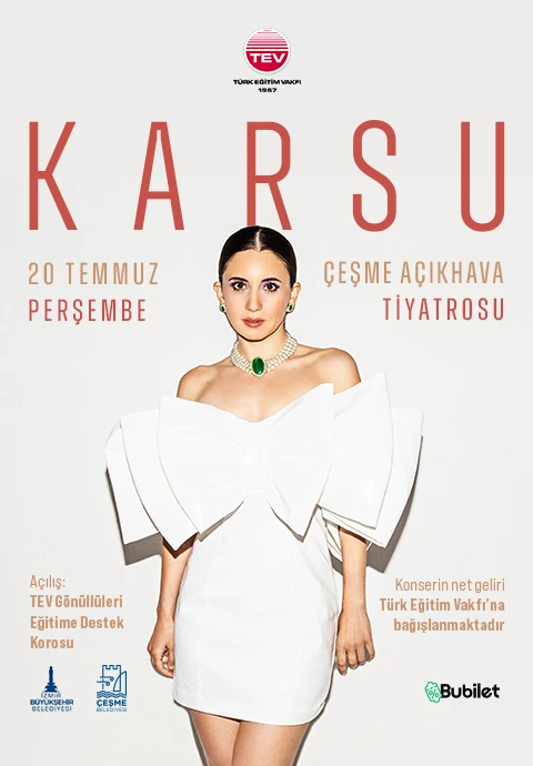 KARSU, 20 TEMMUZ’DA ÇEŞME’DE, TEV İZMİR ŞUBESİ EV SAHİPLİĞİNDE ANLAMLI BİR KONSER VERECEK. BİLETLER SATIŞTA