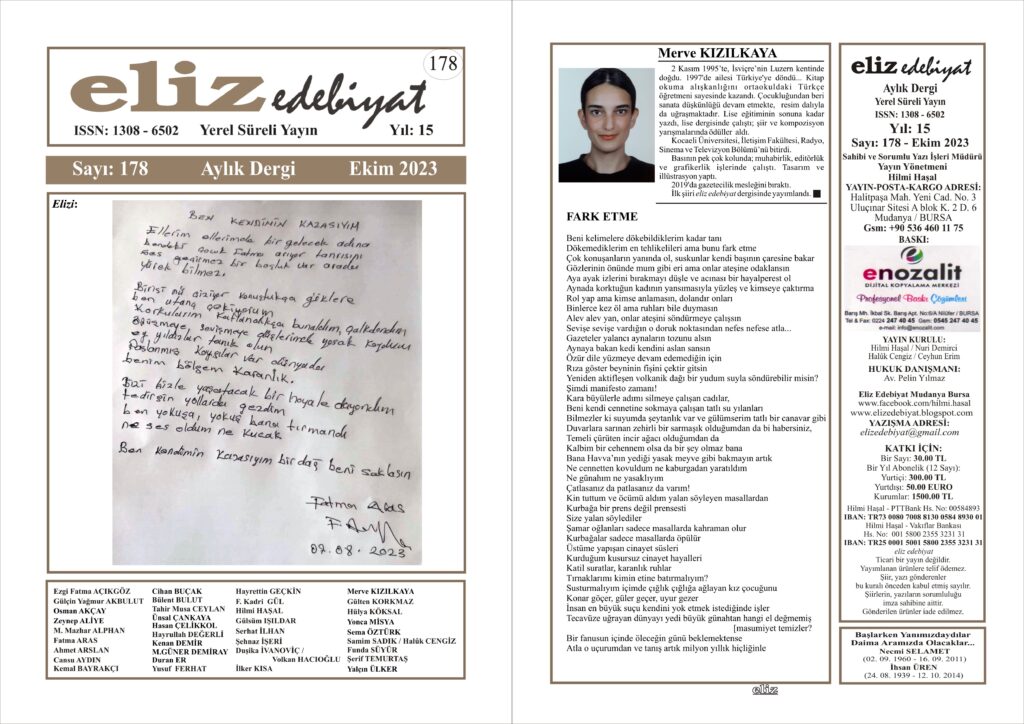 eliz edebiyat DERGİSİ’nin 178. SAYISI ÇIKTI!