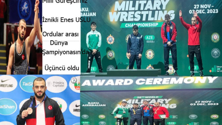İZNİKLİ MİLLİ GÜREŞÇİMİZ ENES USLU’DAN ÜLKEMİZE DÜNYA 3. LÜĞÜ