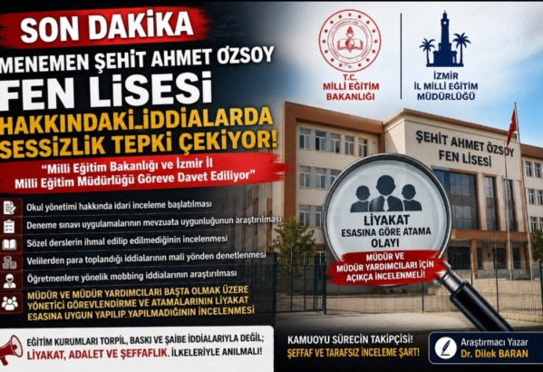 Menemen Şehit Ahmet Özsoy Fen Lisesi Hakkındaki İddialarda Sessizlik Tepki Çekiyor