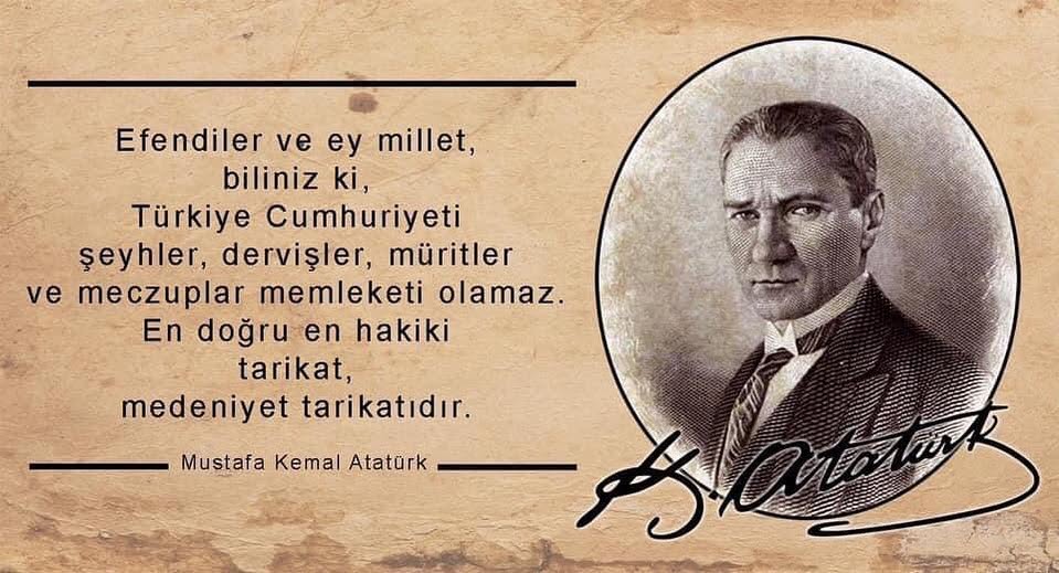 Türkiye Cumhuriyeti şeyhler, dervişler, müritler, mensuplar memleketi olamaz