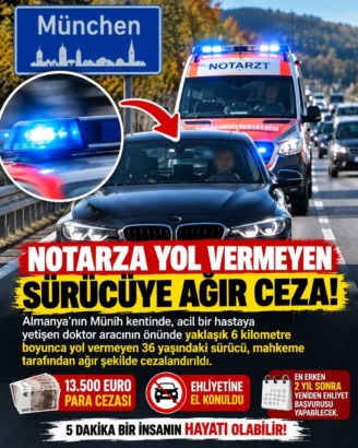 Almanya’da Acil Doktora Yol Vermeyen Sürücüye 13 Bin 500 Euro Ceza!
